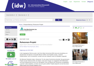 Screenshot Website idw - Informationsdienst Wissenschaft