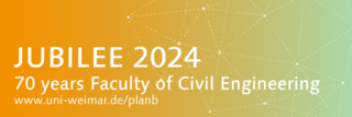 Banner with inscription: Jubilee 2024 - 70 years of Faculty of Civil Engineering
