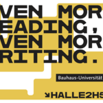 Postkarte der Bauhaus-Universität Weimar auf der Leipziger Buchmesse 2024. Copyright: Amelie Lucia Bergner