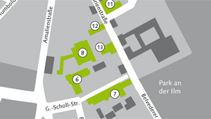 Map of the buildings of the Faculty of Art and Design