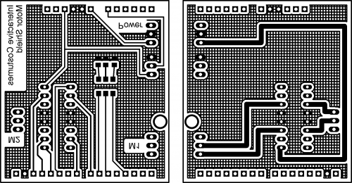 Board Layout; left: Top Layer (mirrored); right: Bottom layer