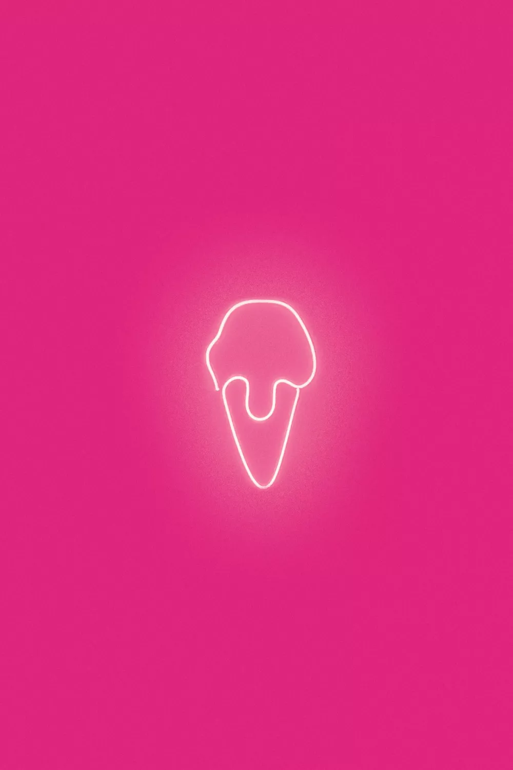 Neon-Lichtkunst mit Eiswaffel und Eiscreme