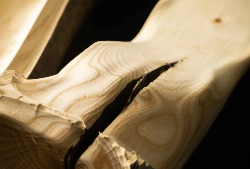 Nahaufnahme der bearbeiteten Oberfläche