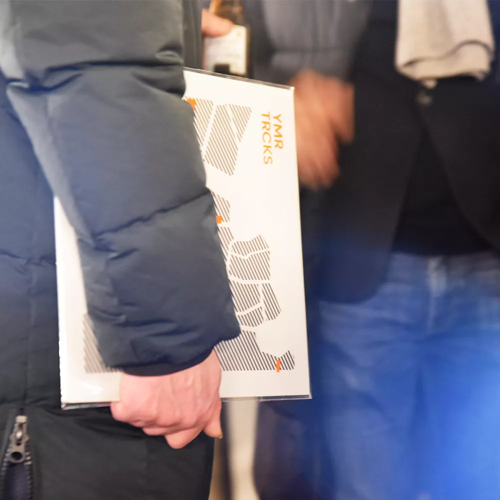 hand holding record sleeve