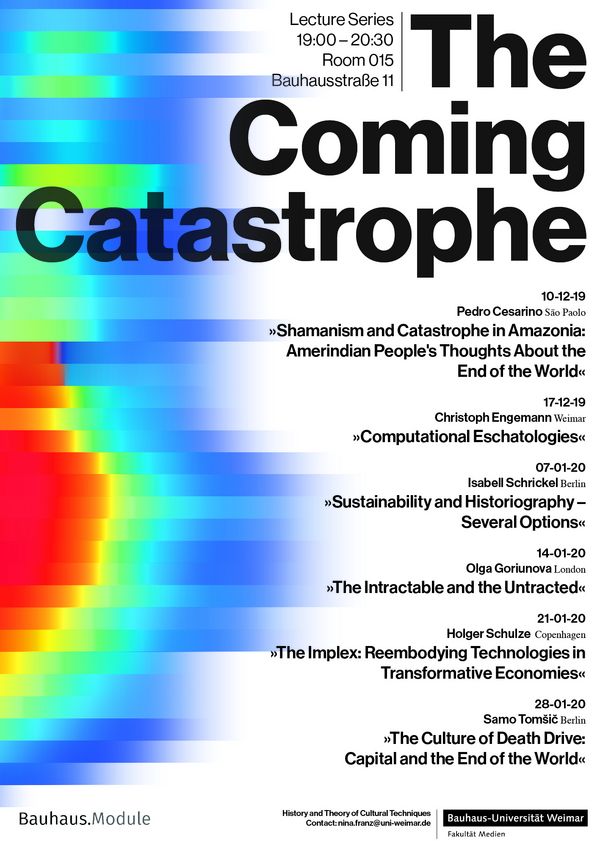 Grafik_Poster The Coming Catastrophe lecture series]