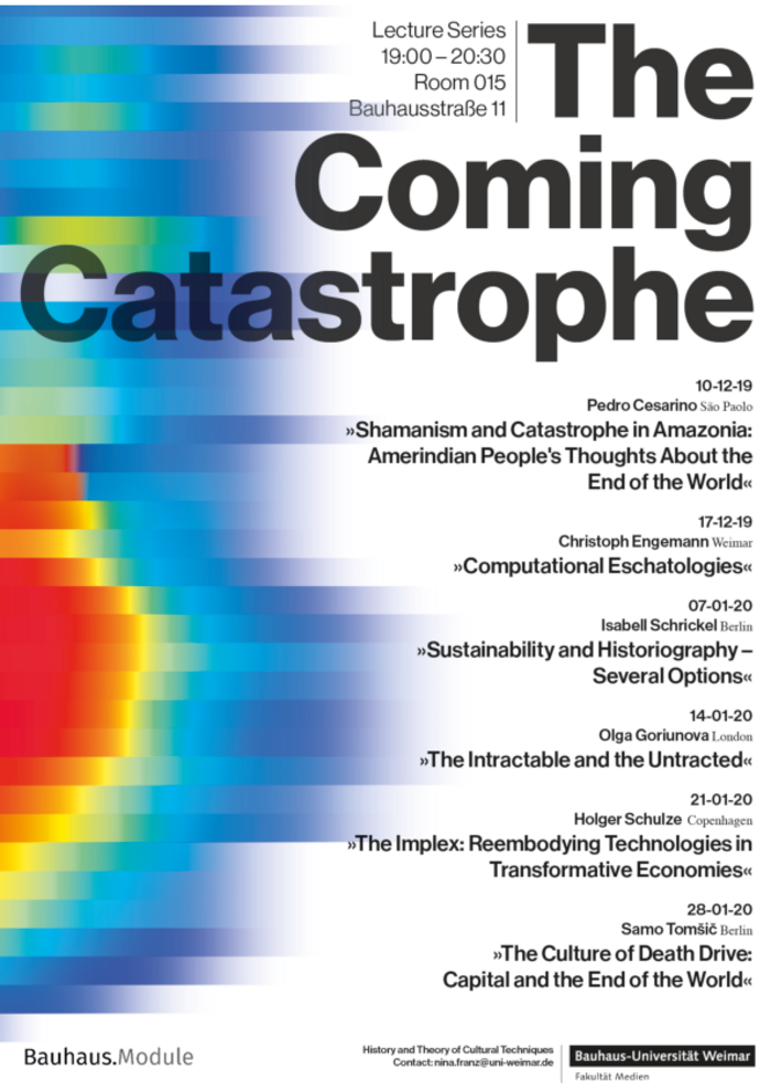Grafik_Poster The Coming Catastrophe lecture series]