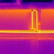 Thermogram of a classic radiator: the yellow coloring indicates the warm areas. (Photo: Chair of Building Physics) 