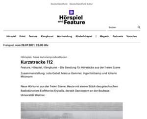 Erscheinungsbild Hörspiel und Feature 