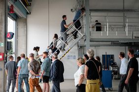 Exkursionsgruppe bei der Stadtwirtschaft Weimar