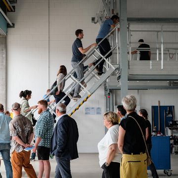 Exkursionsgruppe bei der Stadtwirtschaft Weimar