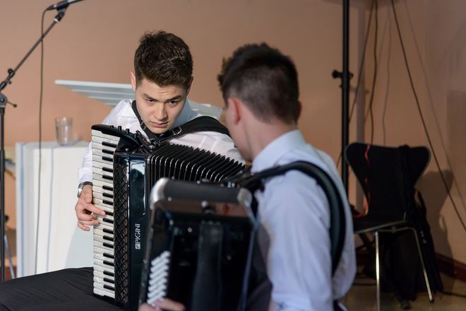Marius Staible und Daniel Roth von der HfM Franz Liszt Weimar