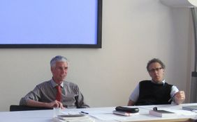 Die Direktoren der Princeton-Weimar Summer School: Prof. Lorenz Engell (Weimar) und Prof. Tom Levin (Princeton). Bild: IKKM