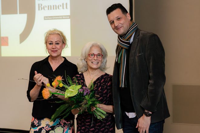 Antrittsvorlesung mit Prof. Jane Bennett im Oberlichtsaal der Bauhaus-Universität Weimar am 24. Mai 2023 (Foto: Bauhaus-Universität Weimar/ Dominique Wollniok)