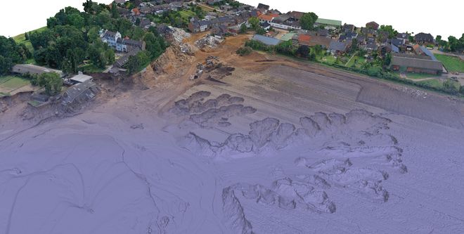 Drohnenbasiertes 3D-Lagebild von Erftstadt-Blessem (Projektpartner MSK)