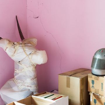 Darstellung Steinbock und Motorradhelm: Failed Dioramas 4446 - © 2014 Louis De Belle