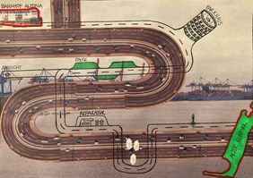 New Bicycle Route in Hamburg away from Car Traffic from the Design Project »EASY CYCLER ... born to ride wild« (Design Author: Alejandra Ahrend Cruz) 