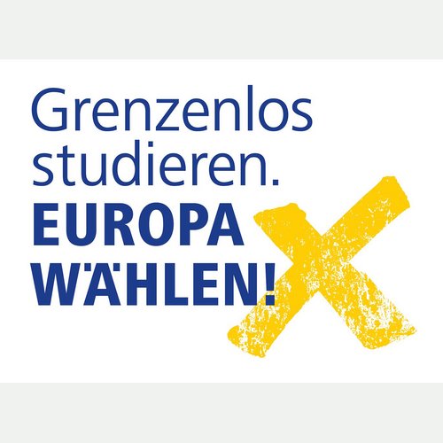 Logo zur Initiative »Grenzenlos studieren. Europa wählen!«