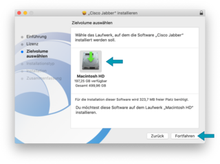Abbildung der Laufwerksauswahl