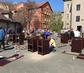 Construction workshop weekend at the »Alte Feuerwache« (Photo: Hannah Essigkrug)