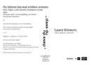 Flyer zur Arbeit von Laura Wiemers (Rückseite)