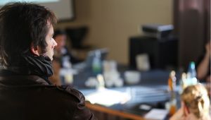 Studierender im Hörsaal