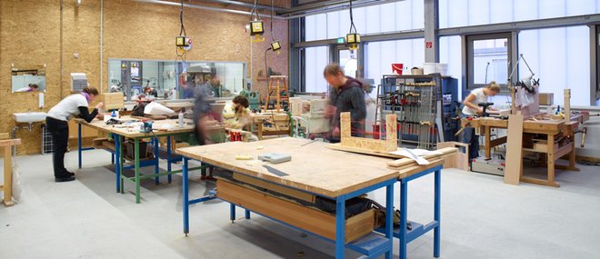 view inside the wood workshop