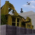 „Inseln des Vergessens und des Erinnerns.“ Student David Lieser schlägt vor, bestimmte Gebäude des Fabrikkomplexes einem kontrollierten Verfall auszusetzen, ohne die Trümmer zu räumen, und andere zu konservieren. Das ehemalige Verwaltungsgebäude 