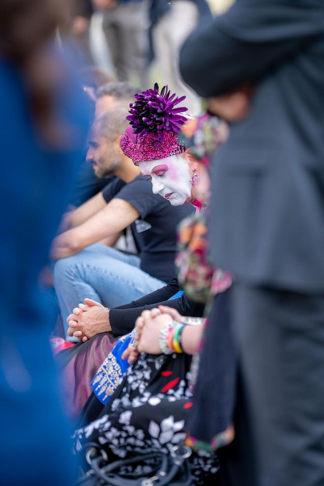 Reverent guests during the memorial service