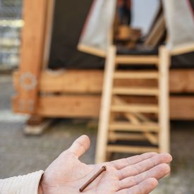 Die Bauelemente wurden mit speziellen, sehr stabilen Holznägeln verbunden.
