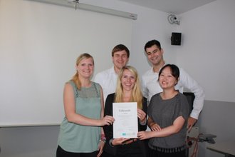 Das Gewinnerteam: Projektgruppe „TWIST++ System NASS II“ Marina Andermann, Enrico Munzert Nicole Patzer, Ferdinand Karnoll, Munan He (v.l.; Foto: TWIST++)