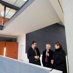 Bibliotheksdirektor Dr. Simon-Ritz, Rektor Prof. Dr. Zimmermann, Finanzministerin Diezel (Bauhaus-Universität Weimar)