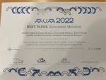 the certificate for the Honorable Mention