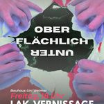 Poster der Ausstellung "Oberflächlich/Unterflächlich" | Design: Maja Baz