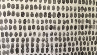Daniel Poveda, Reproduktion von Joel Shapiro »fingerprint drawing«, 1969