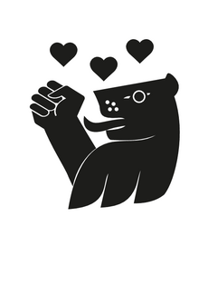 The logo of the project-group »Decolonize Weimar« shows the lion from Weimar's coats of arms raising its paws in a Black Power Salute.