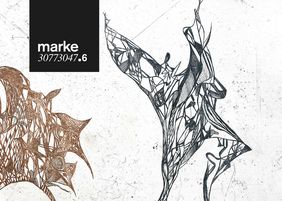 Postkarte der Ausstellung »Übersprünge« Postkarte mit Radierungen von Anna-Maria Weiß aus der Ausstellung »Übersprünge«