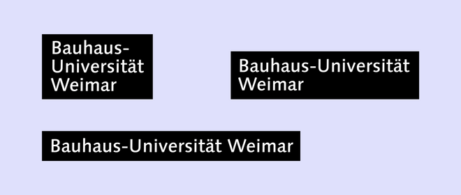 Die drei Logovarianten der Bauhaus-Universität Weimar.