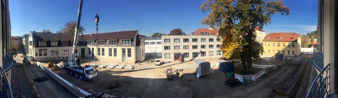 Die Baustelle fotografiert am 15. Oktober 2018 von Carolin Klemm.