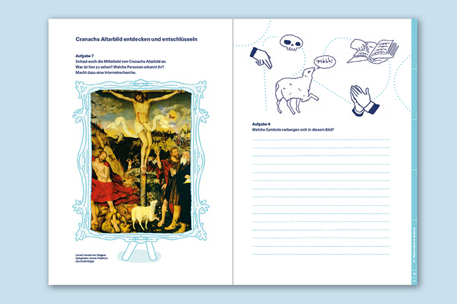 Texte und Aufgaben: Tom Wirkus, Simone Schwark, Layout und Satz: Lena Haubner, Illustrationen: Hannes Naumann Doppelseite des Arbeitsheftes