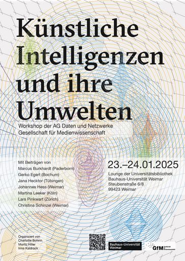 Plakat für den Workshop: Künstliche Intelligenzen und ihre Umwelten 