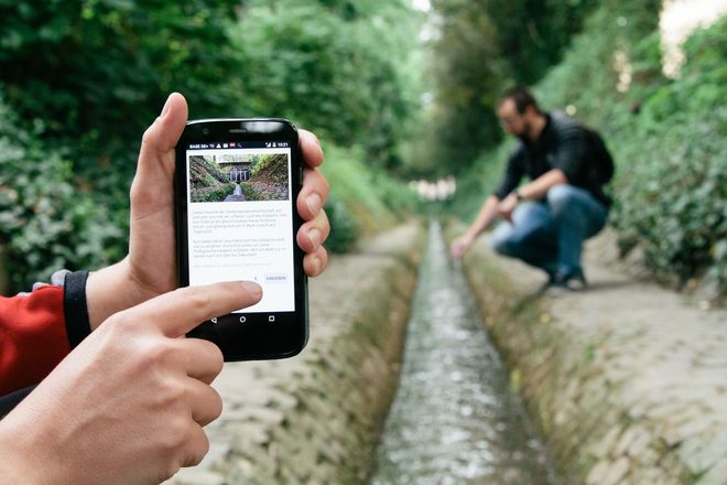 Die App fragt nach der Fließgeschwindigkeit.