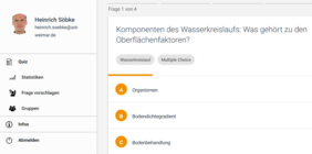 Beispielfrage der »Uni Weimar Quiz App« (Screenshot: Heinrich Söbke). Beispielfrage der »Uni Weimar Quiz App« (Screenshot: Heinrich Söbke).