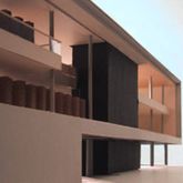 Architekturmodell der Bibliothek Westansicht