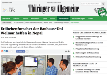Screenshot der Website