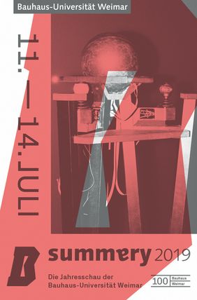 Vom 11. bis 14. Juli 2019 lädt die Bauhaus-Universität Weimar zu ihrer Jahresschau »summaery2019« ein. (Foto: Veranstaltungsflyer) Vom 11. bis 14. Juli 2019 lädt die Bauhaus-Universität Weimar zu ihrer Jahresschau »summaery2019« ein. (Foto: Veranstaltungsflyer)
