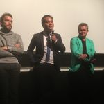 v.l.n.r: Clemens Beier (Kamera), Đức Ngô Ngọc (Regie) und der Moderator der Veranstaltung; Foto: Wolfgang Kissel