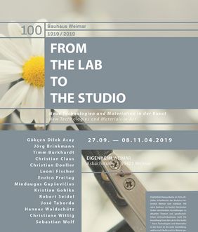 Ausstellungsplakat »FROM THE LAB TO THE STUDIO«, © Galerie EIGENHEIM Weimar / Berlin Plakat zur Ausstellung