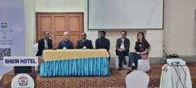 Podiumsdiskussion zu Äthiopiens Infrastruktur der Zukunft. Foto: Professur Baubetrieb und Bauverfahren Podiumsdiskussion zu Äthiopiens Infrastruktur der Zukunft. Foto: Professur Baubetrieb und Bauverfahren