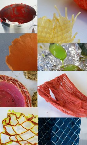 Fotografie verschiedener Bioplastik-Materialien
