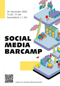 Plakat zum 1. Social Media-Barcamp der Bauhaus-Universität Weimar